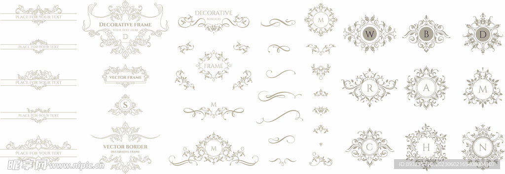 中国风欧式古典复古传统花纹边框