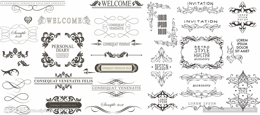 中国风欧式古典复古传统花纹边框