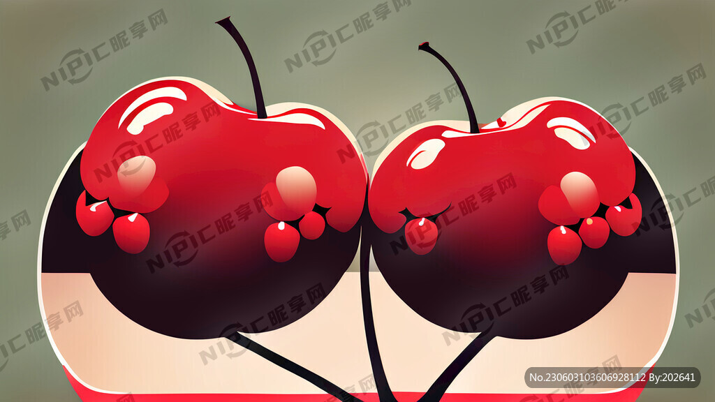 樱桃 矢量图 分层