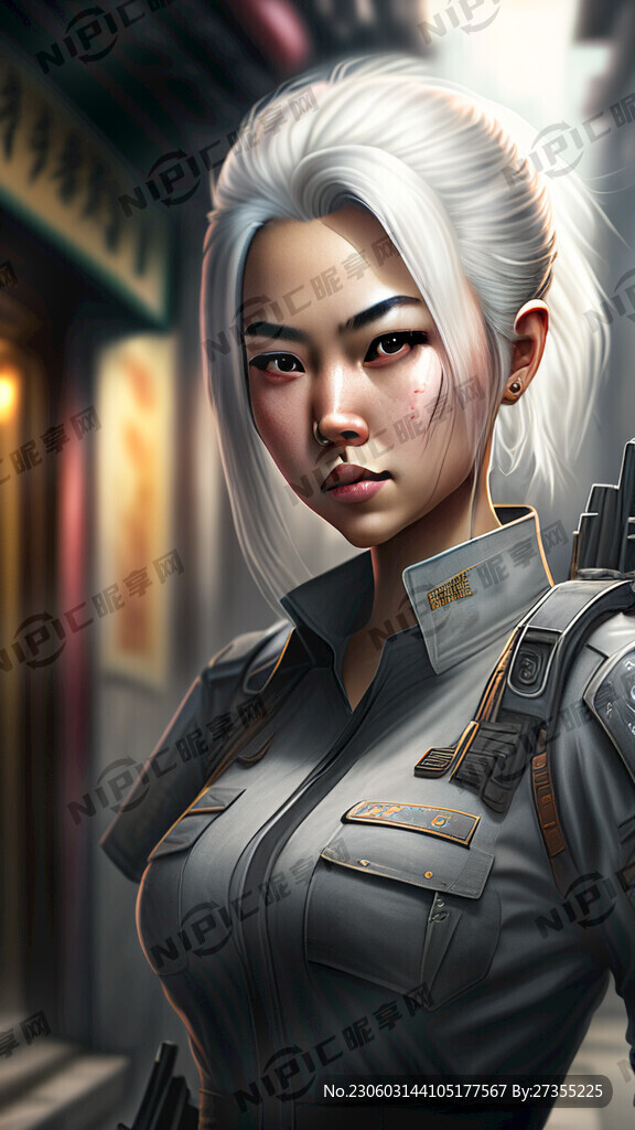 手拿枪械对准镜头 特工少女