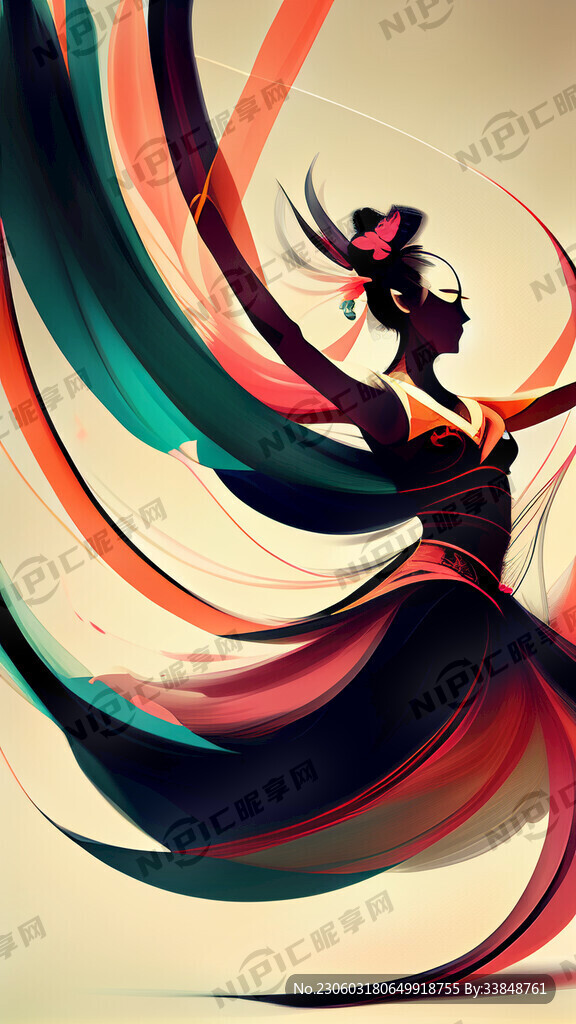 抽象艺术 飘带舞蹈家 生动鲜活