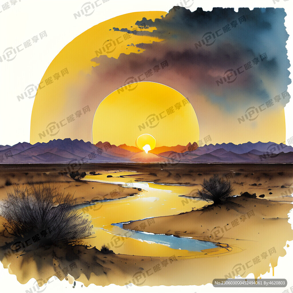 超大广角 俯视视角 大漠孤烟直