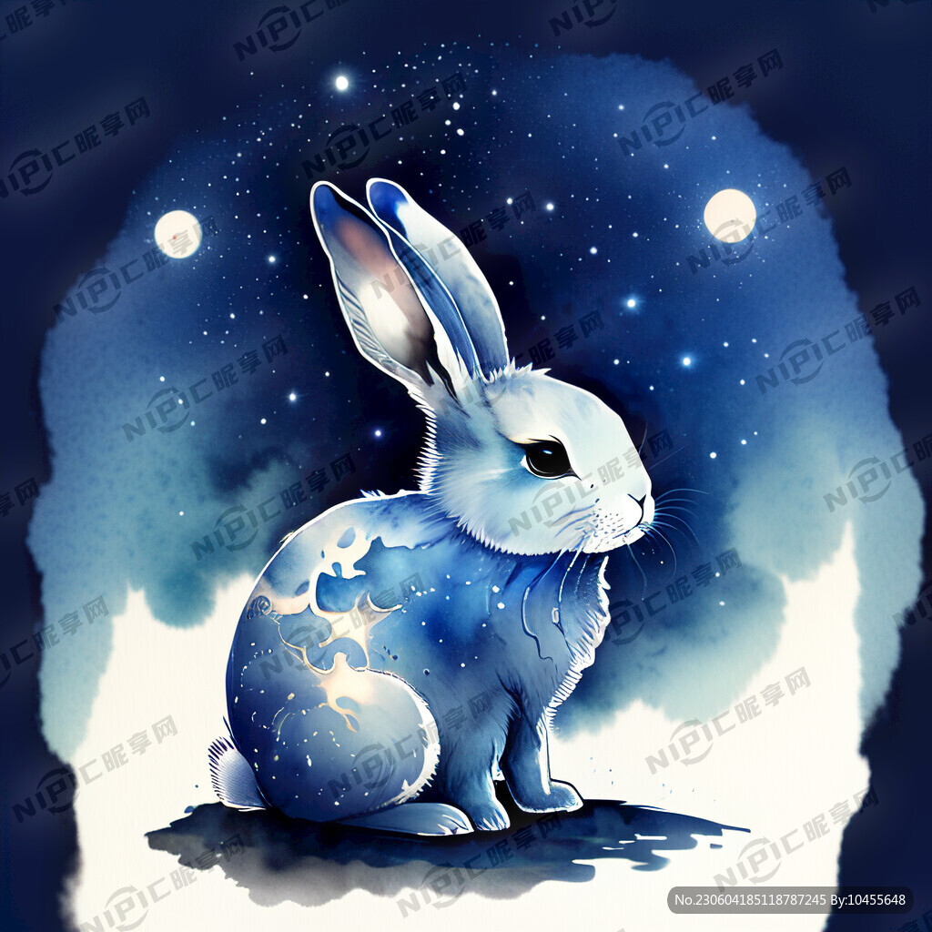 兔子 国风 喜庆 萌萌的