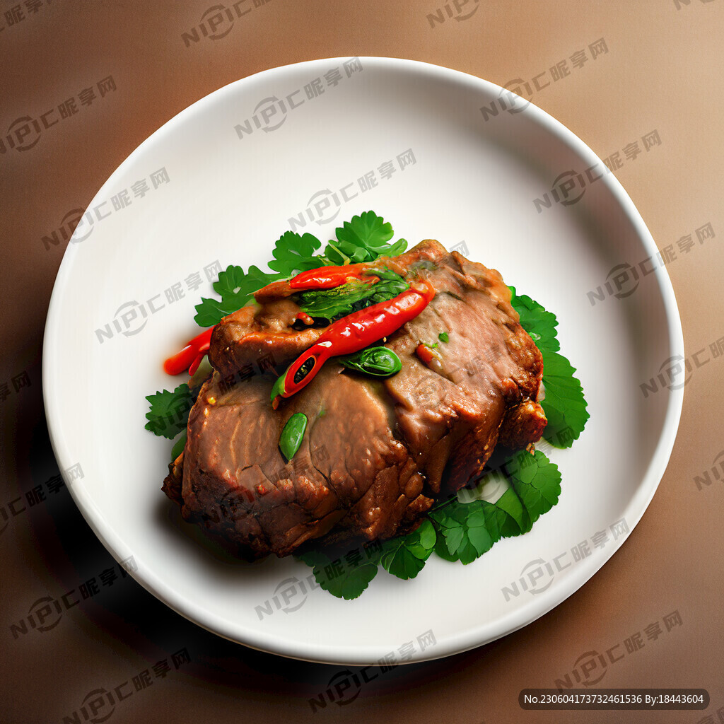 辣炒脊骨 菜品 白色盘子 香菜