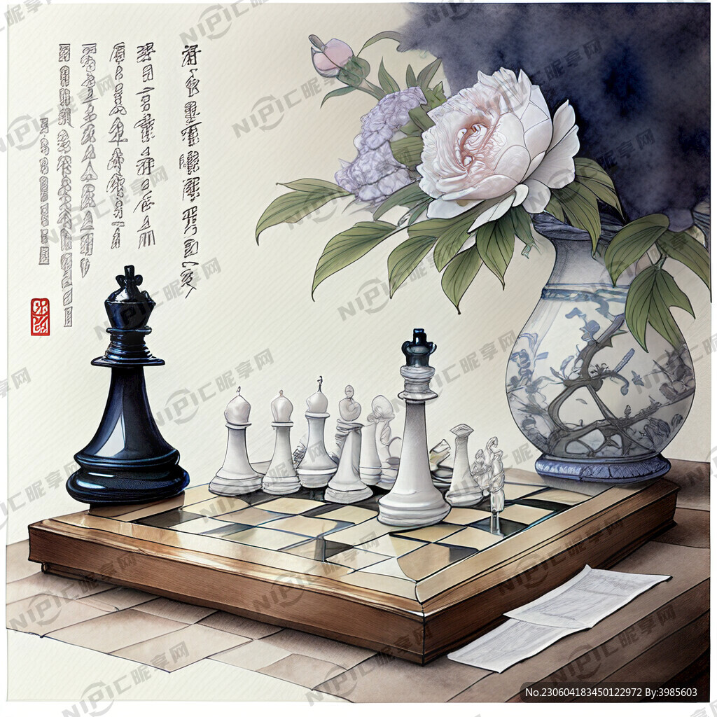 国际象棋和时钟完美融合 艺术品