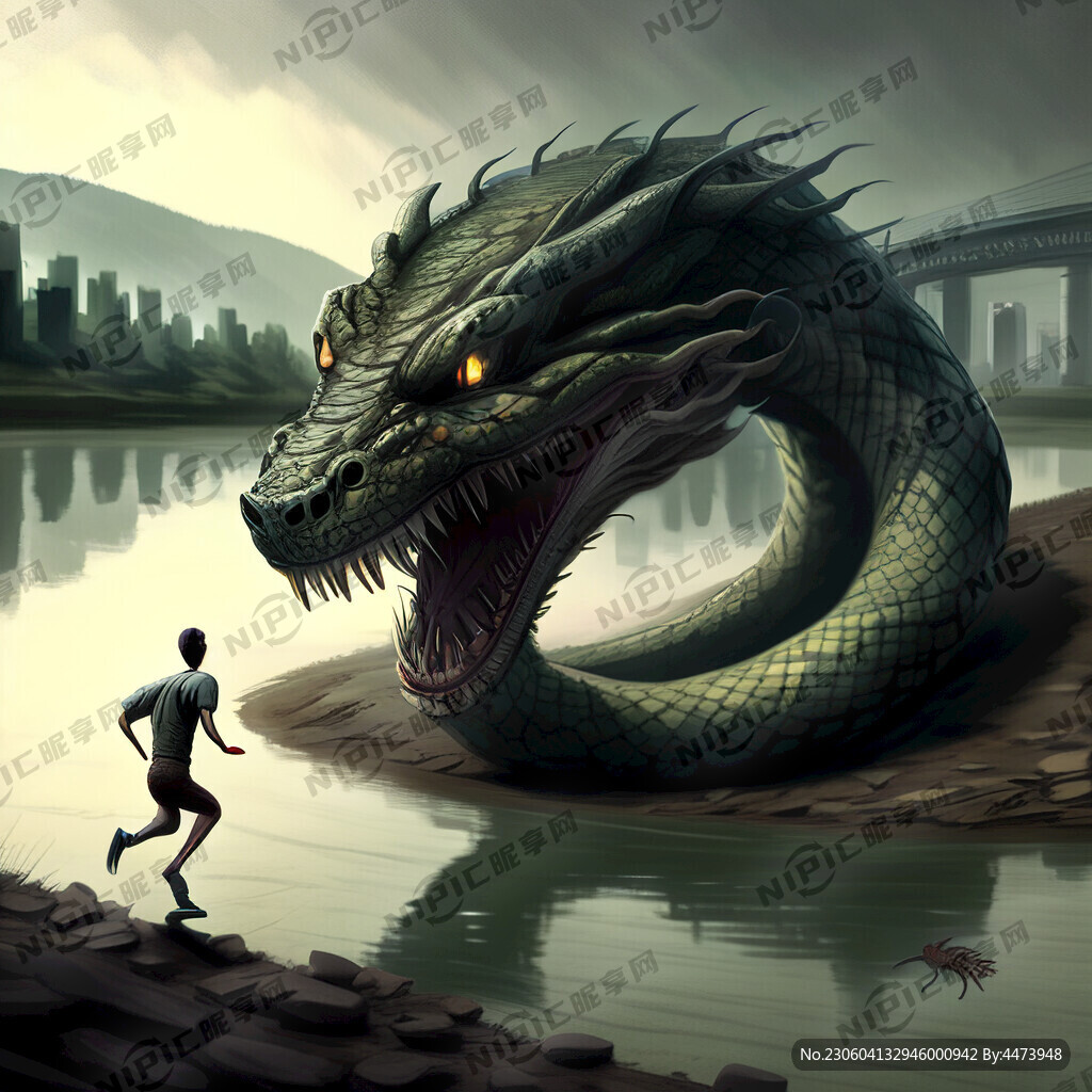 在长江边跑步 突然冒出一条大蛇