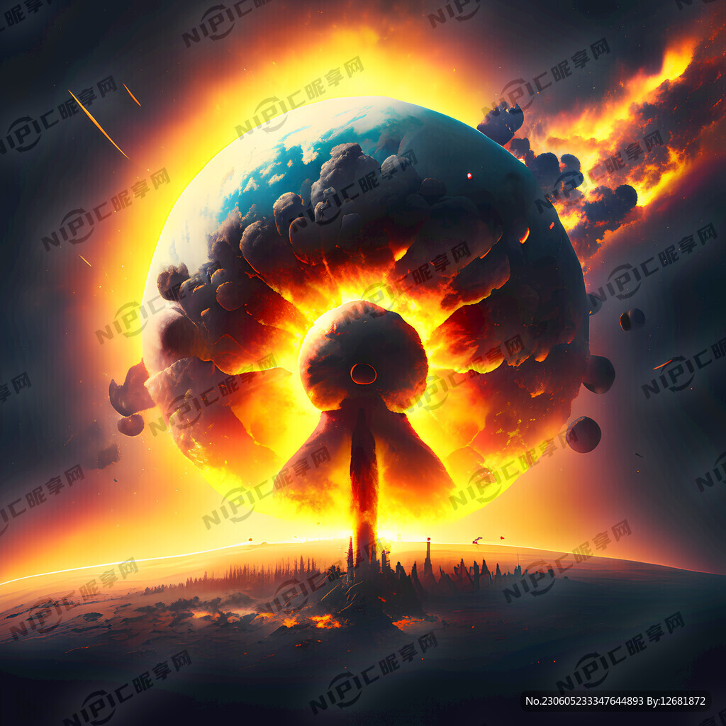 太空中被核武器爆炸后的地球