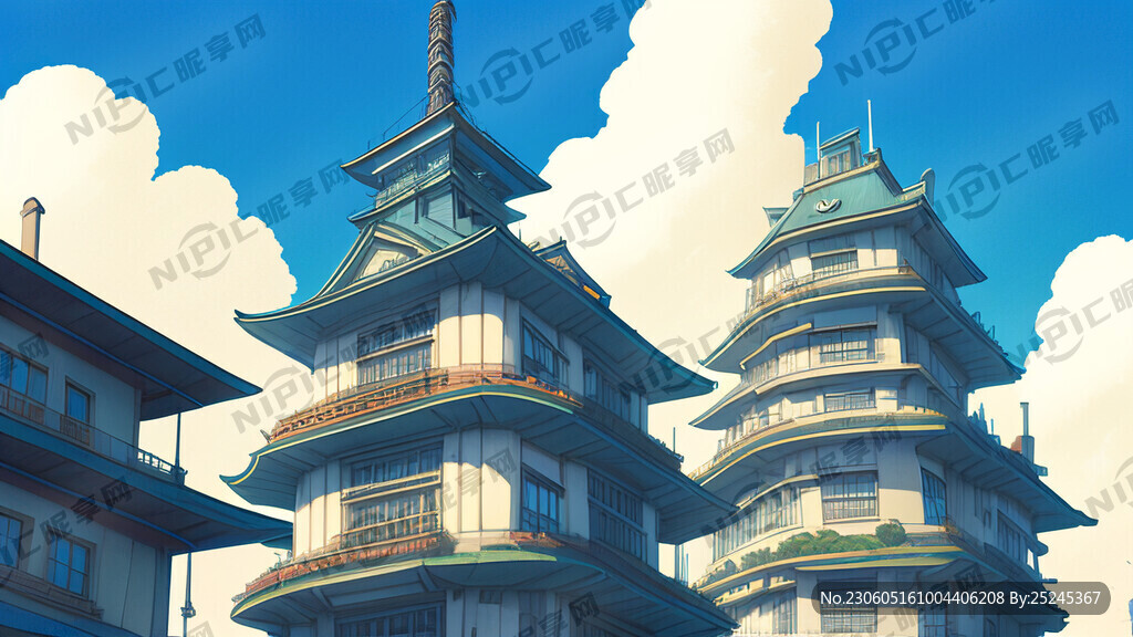 宫崎骏插画 精致的楼体