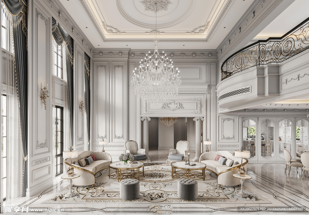 别墅豪宅客厅室内效果图