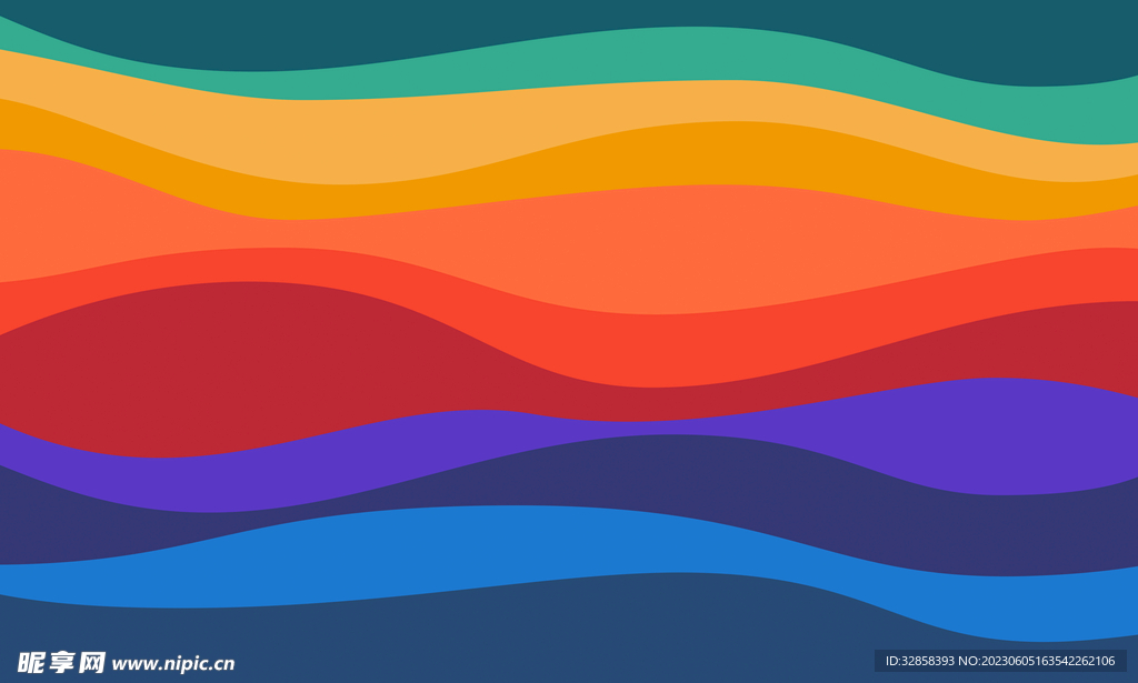 炫彩波浪抽象科技线条背景