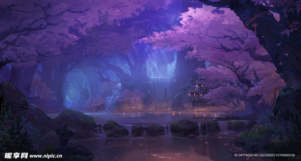 紫色小清新背景