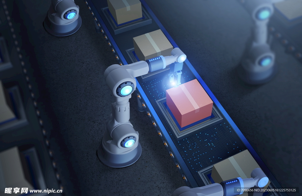 物流工业机器人海报  