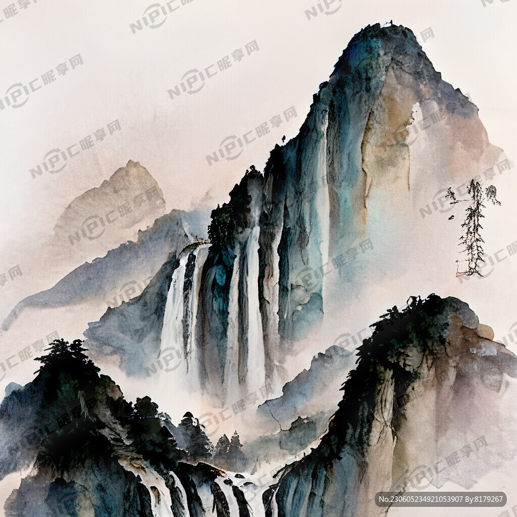 华山瀑布美如画