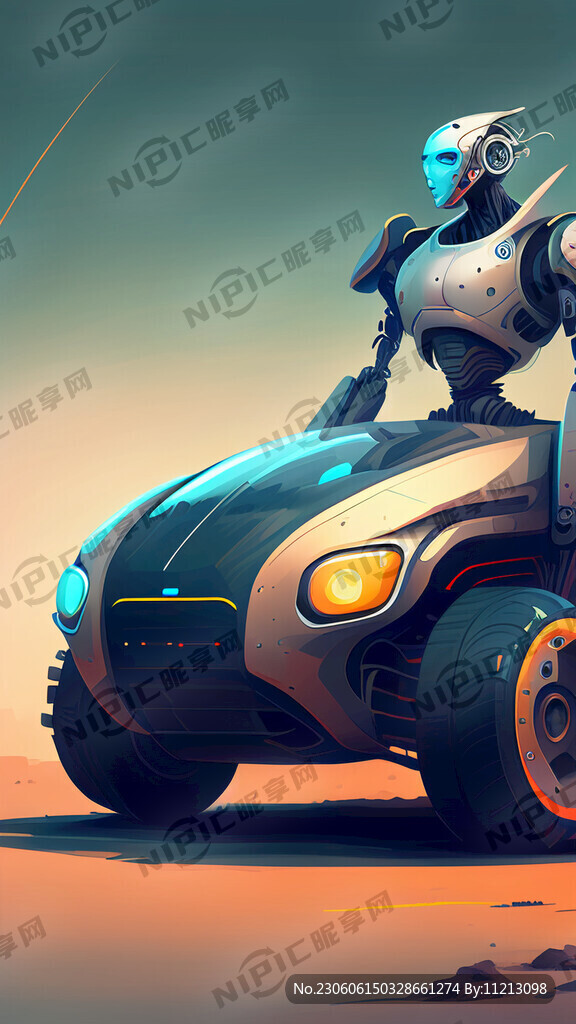 未来科技感汽车人 机器人