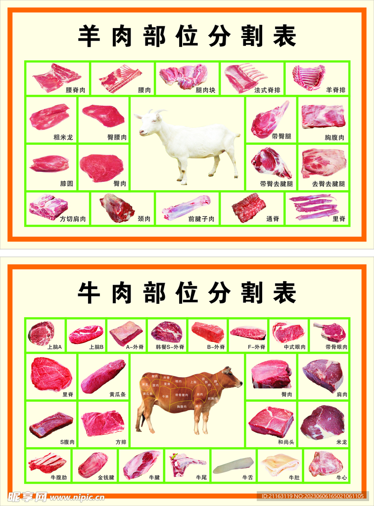 牛肉羊肉分割图