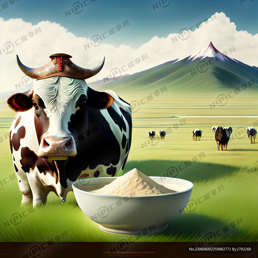 要有蒙古包 奶牛 蒙古元素