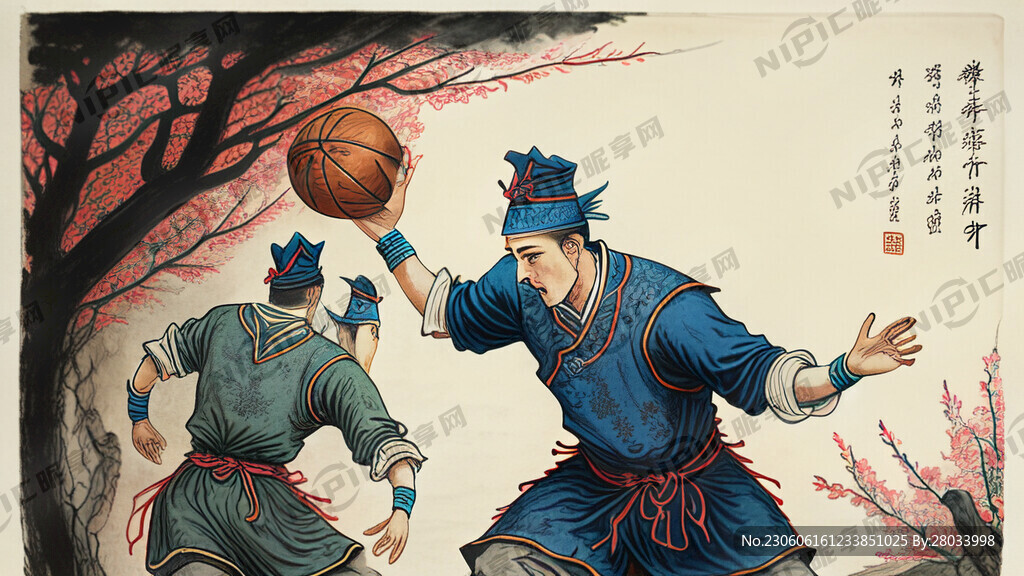 姚明和曹操打篮球