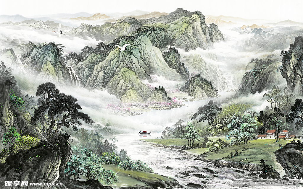 人气 高清中式山水 Tif分层