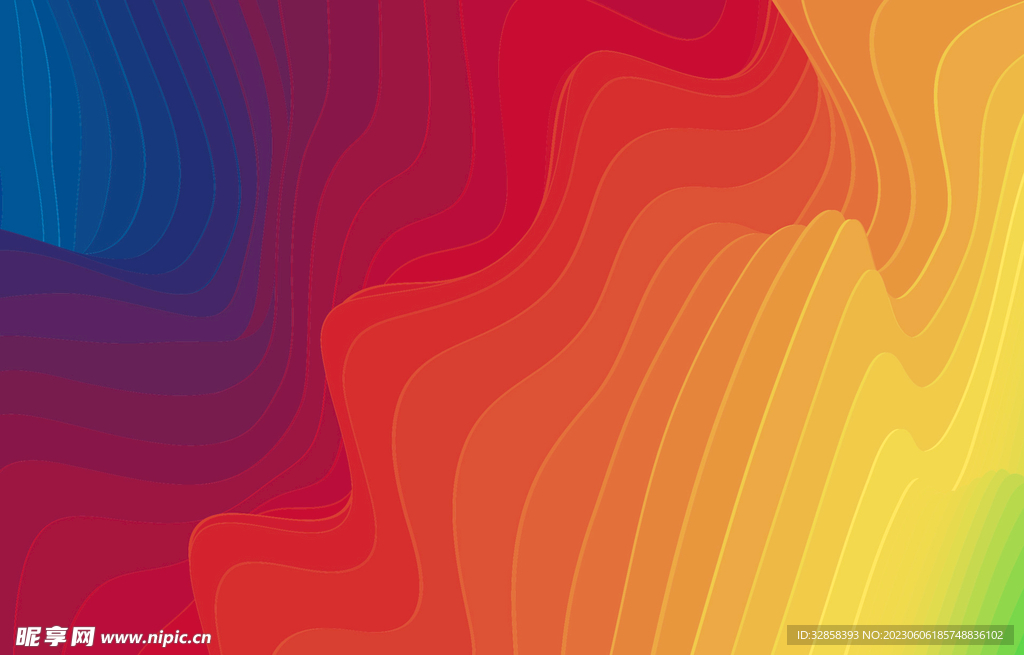 炫彩3d流体渐变科技线条背景