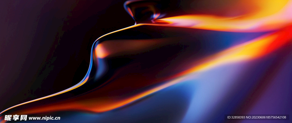 3d炫彩玻璃质感抽象科技线条