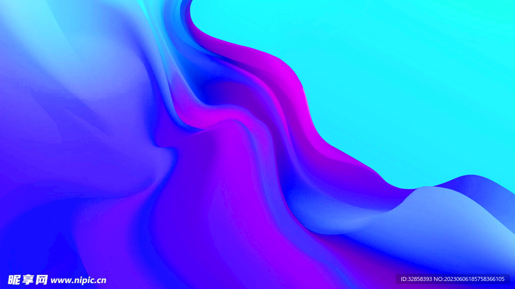 蓝色3d流体渐变科技线条背景