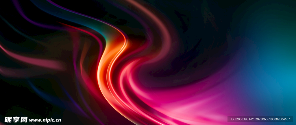 炫彩3d抽象科技烟雾线条背景