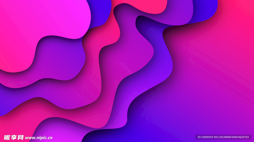 粉色3d流体渐变科技线条背景