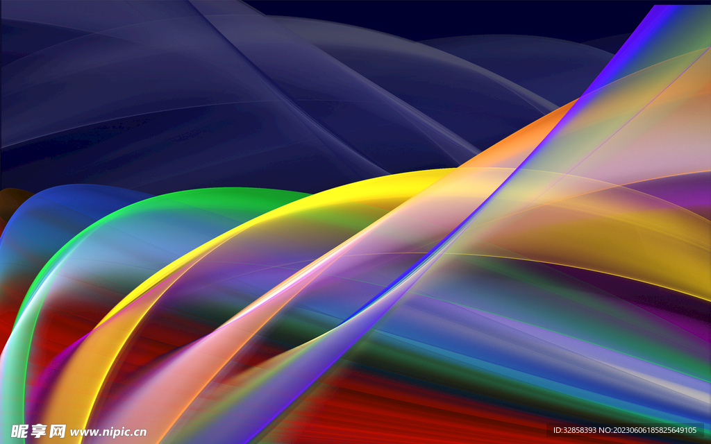 炫彩3d抽象科技烟雾线条背景