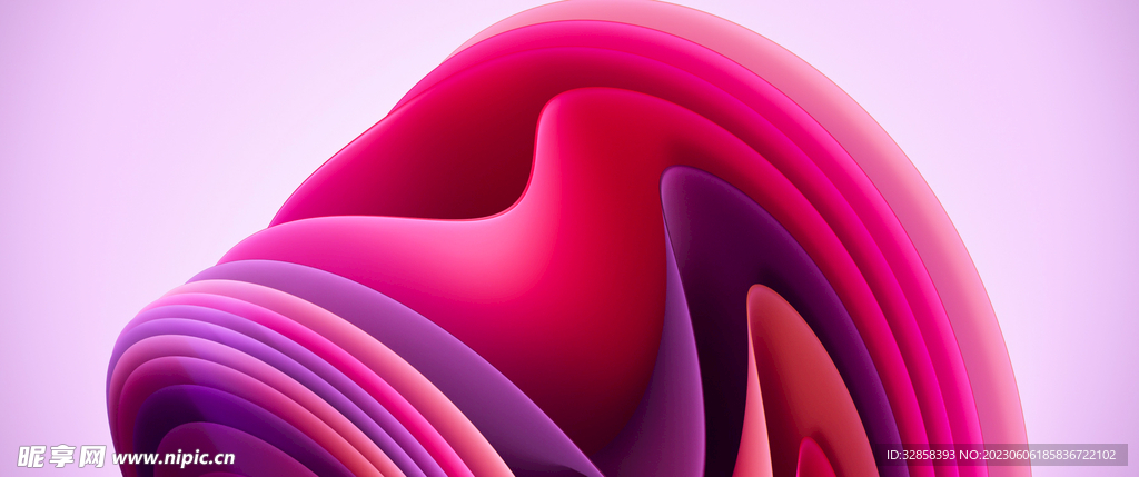 红色抽象拉丝3D立体流体渐变