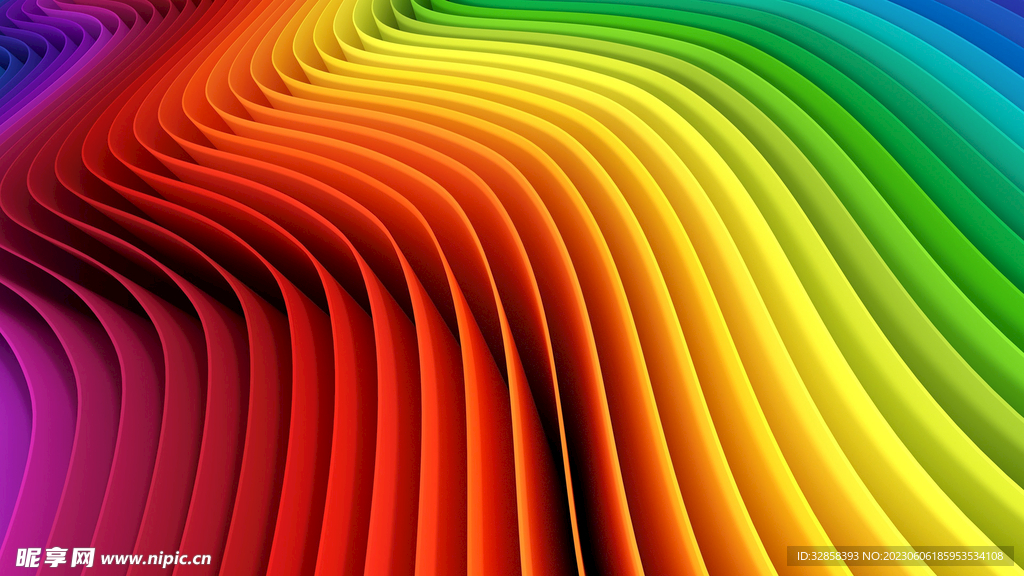 彩色抽象拉丝3D立体流体渐变