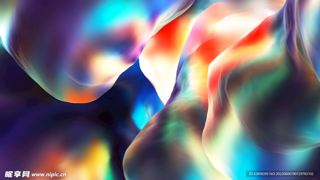 3d炫彩玻璃质感抽象科技线条