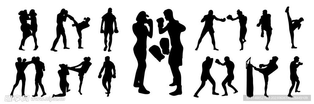 拳击剪影