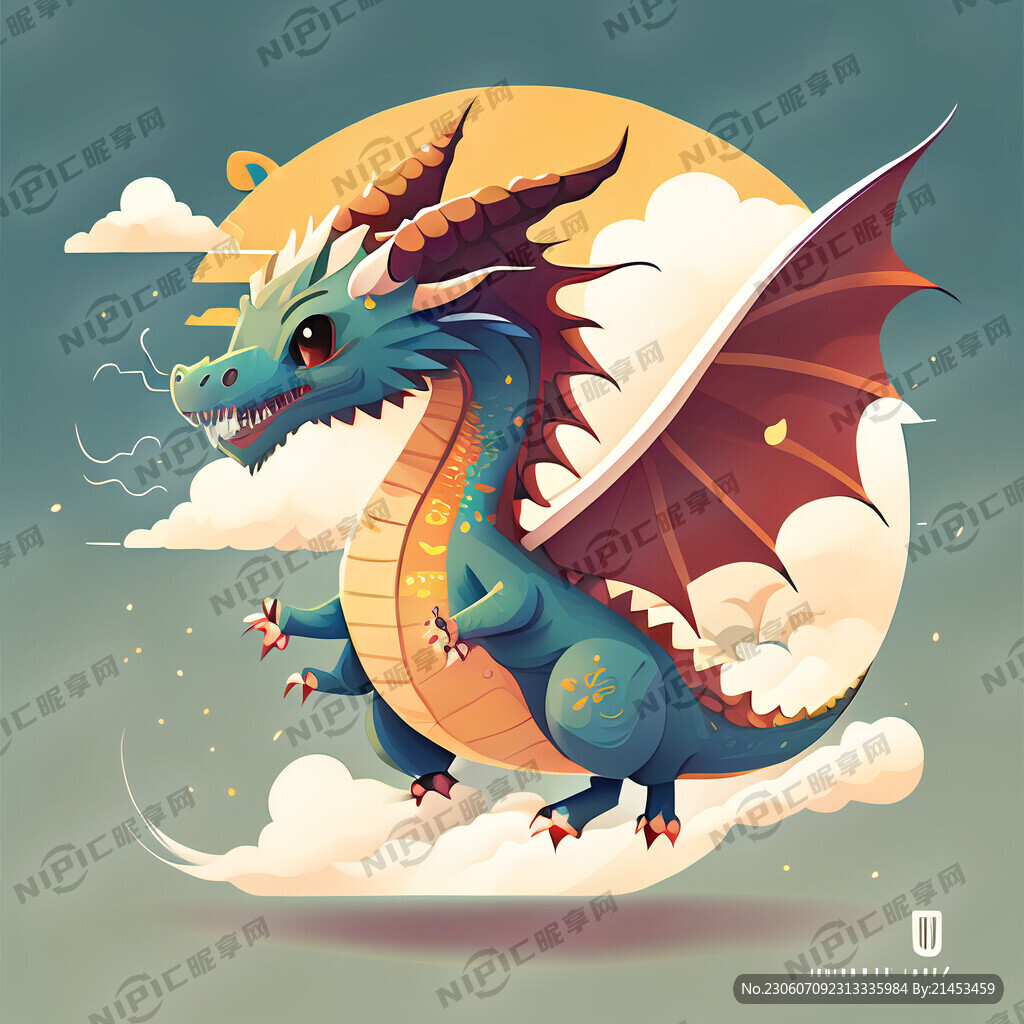 龙 卡通 可爱 萌版 新年