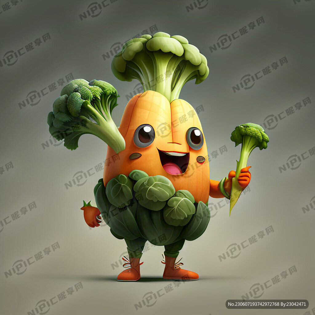 一个蔬菜吉祥物