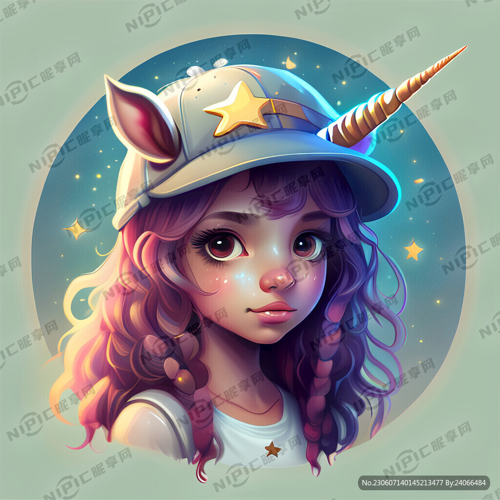 星光独角兽马帽子卡通女孩