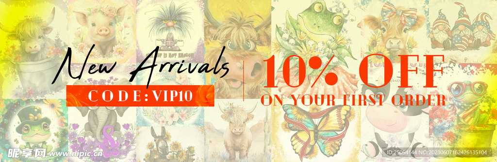 多图案促销海报