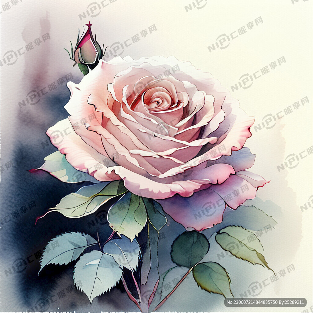 水彩花卉玫瑰花