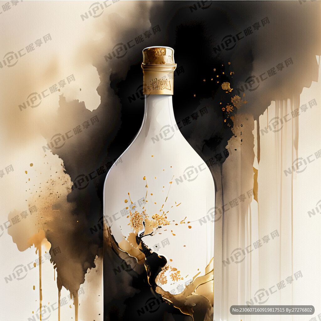 白酒瓶子 金碧辉煌 背景华丽