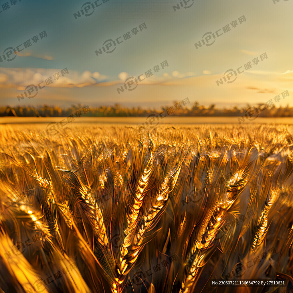 小麦 金色 超大场景 丰富细节