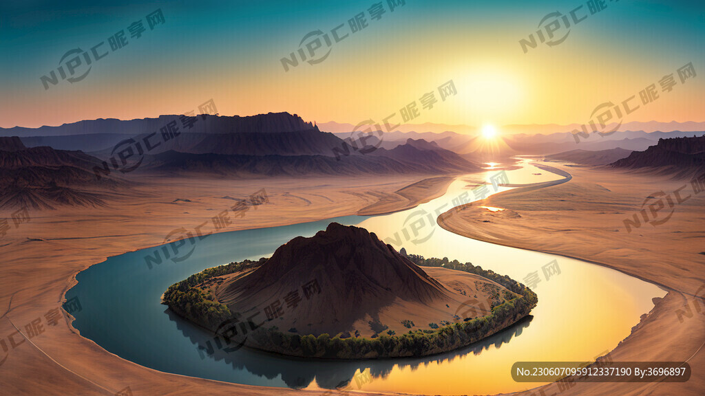 超大广角 俯视视角 大漠孤烟直