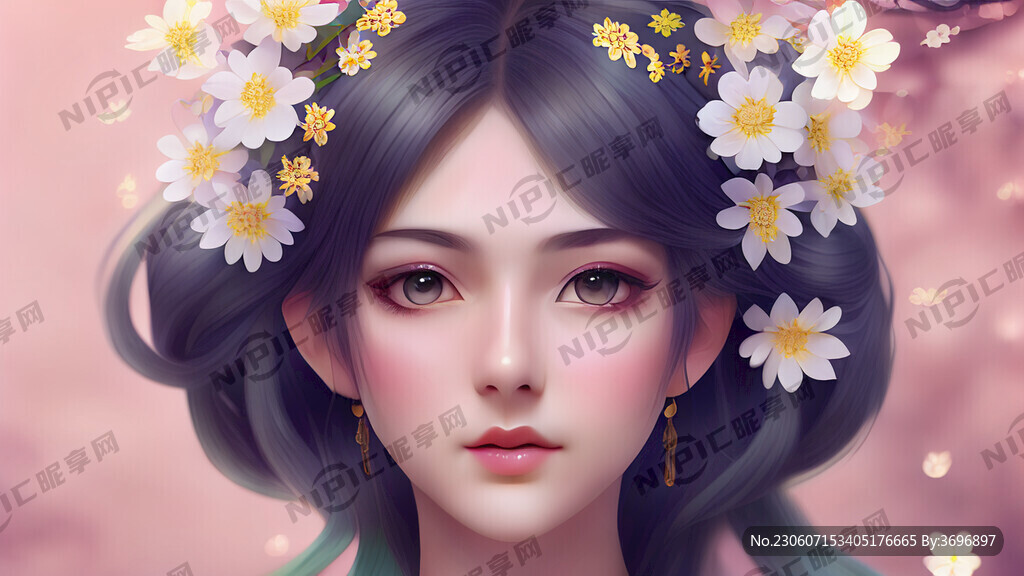 古风动漫少女 唯美春日花神