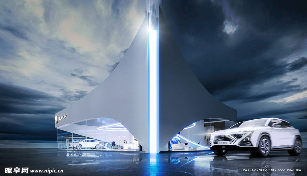 别克汽车展台效果