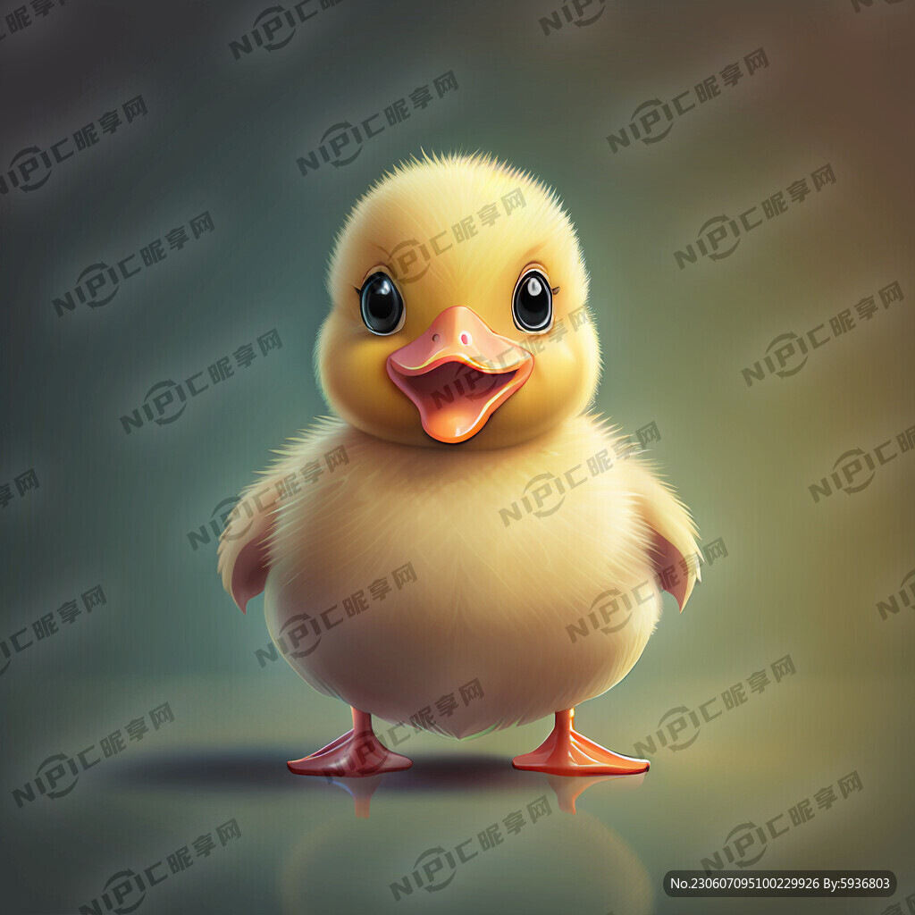 小黄鸭 呆萌 白色大眼 香肠嘴