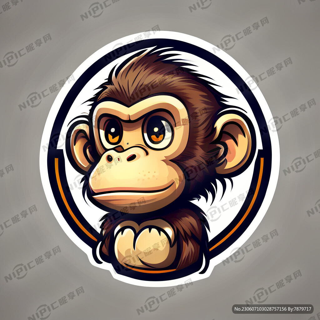 猴子吉祥物卡通标志