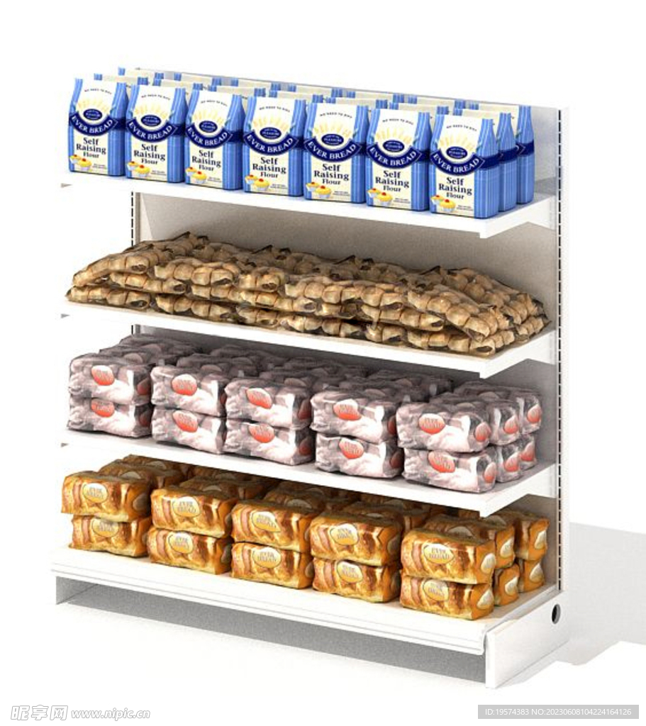 C4D模型 超市货架  