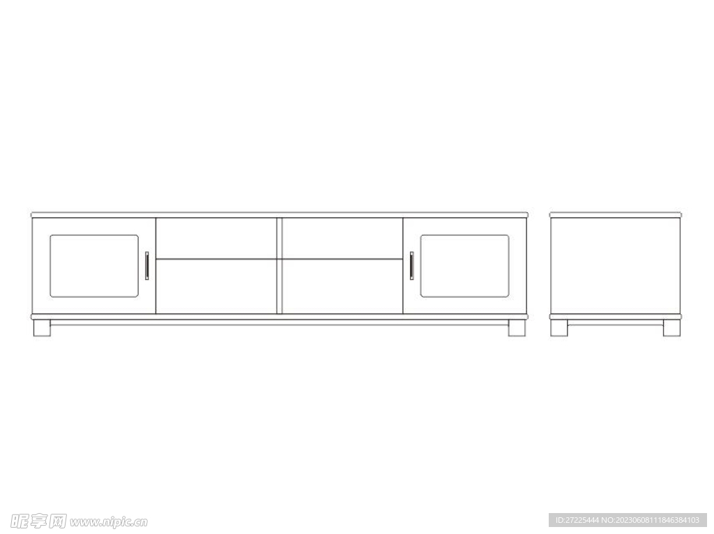 电视柜线条图