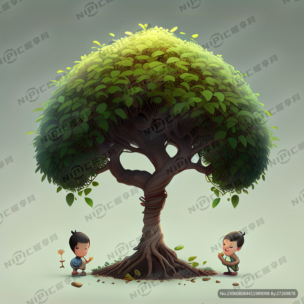 植树节小树苗小朋友种树