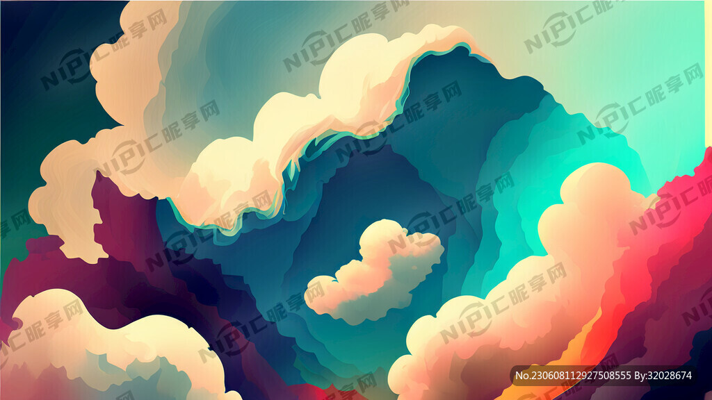 抽象 多彩 渐变 云层