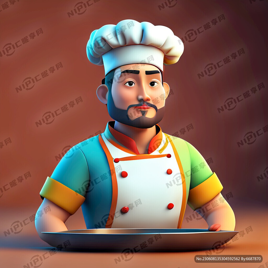 中国男士 农村厨师 3D模型