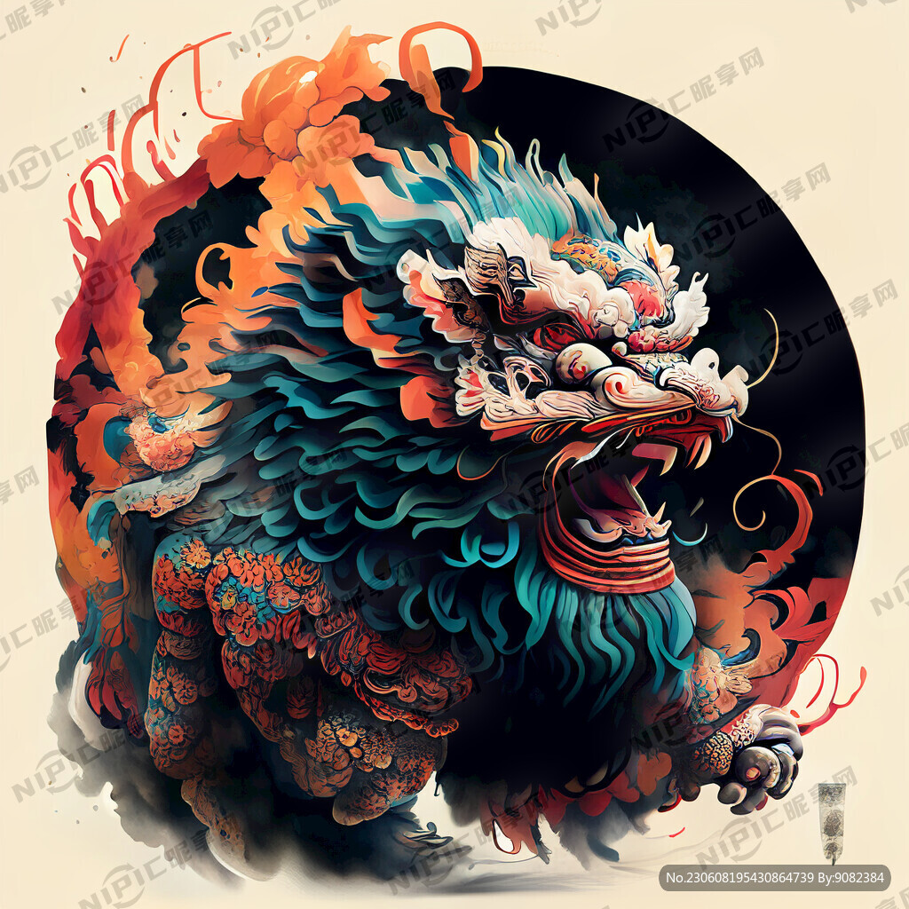 跳跃的舞狮 舞龙和舞狮